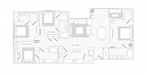 Floor plan for 4 beds, 4 baths, 1970 sqft